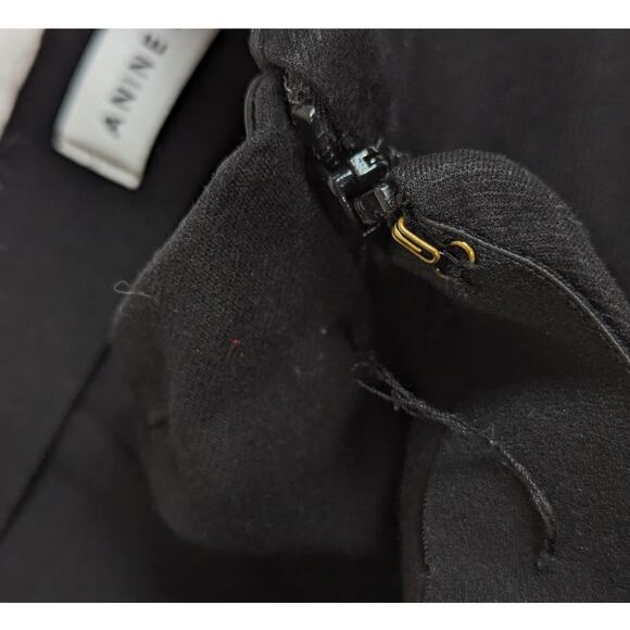 Anine Bing Max Trousers Split Hem High Rise Black Size 34 - Picture 8 of 14